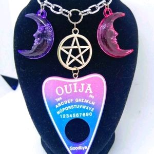 SOLD Witchy Ombre Pastel Ouija Moon Necklace
